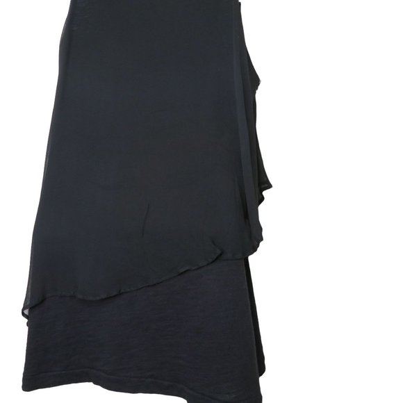 Vintage Elizabeth & James Layered Tunic Tank Top S Black Silk Cotton Small Snags - Picture 14 of 16